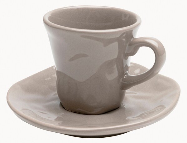 Set di 4 tazzine da caffè con piattino Organic