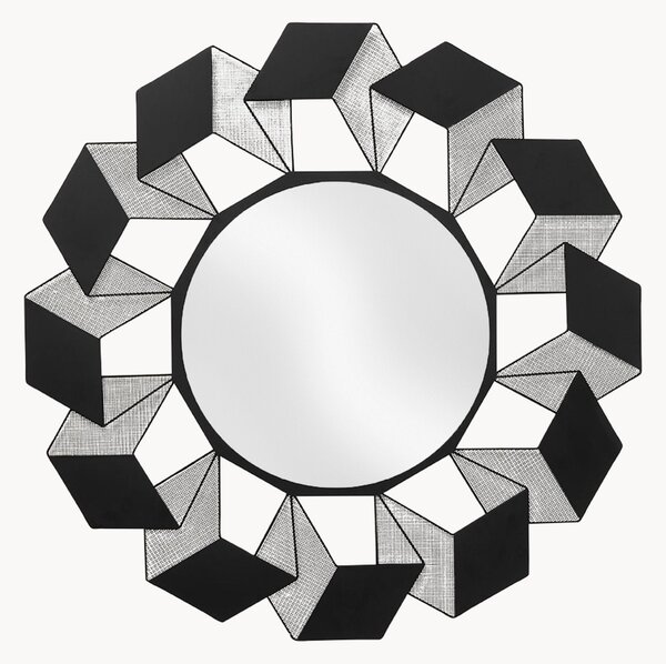 Specchio rotondo da parete decorativo Cubes