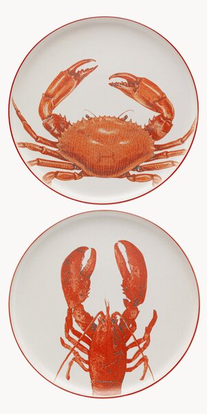 Set di 4 piatti piani Crabes