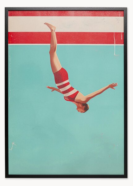 Stampa digitale incorniciata Jumping Girl Down