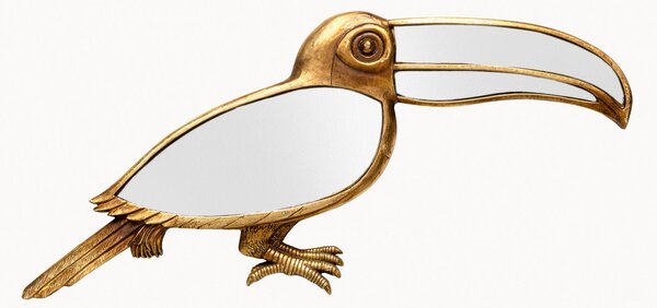 Decorazione da parete fatta a mano con specchio Toucan