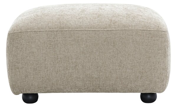 Pouf poggiapiedi in tessuto effetto velluto testurizzato beige JOYA