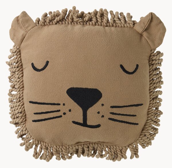 Cuscino ricamato in cotone organico Leone