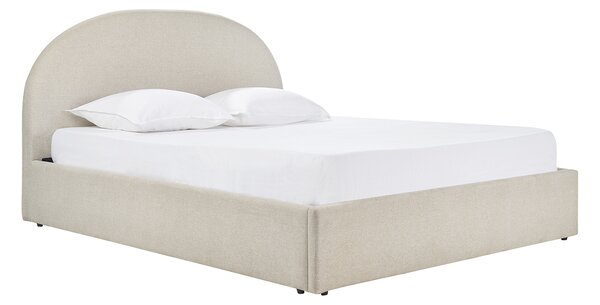 Letto contenitore matrimoniale 160x200 cm in tessuto beige OREN
