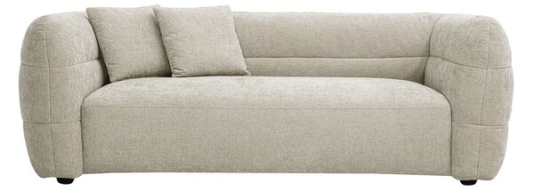 Divano 3 posti in tessuto effetto velluto testurizzato beige JOYA