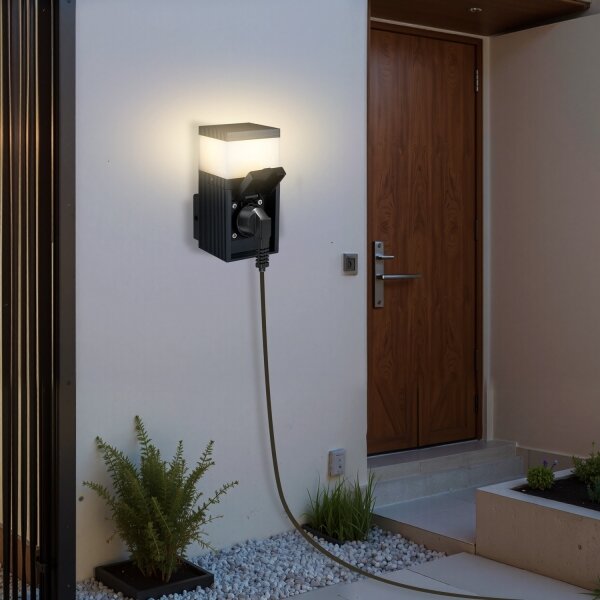 Brilagi - Lampada da esterno con presa SCHUKO PILLAR 1xG9/11W/230V IP44 antracite
