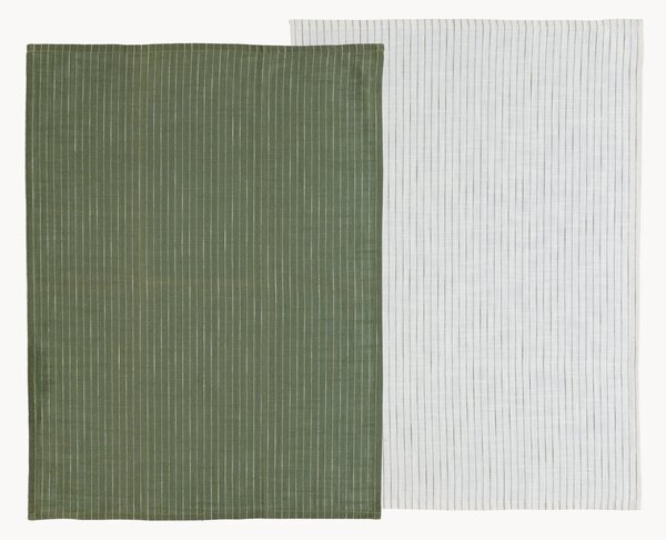 Set di 2 strofinacci in cotone Line