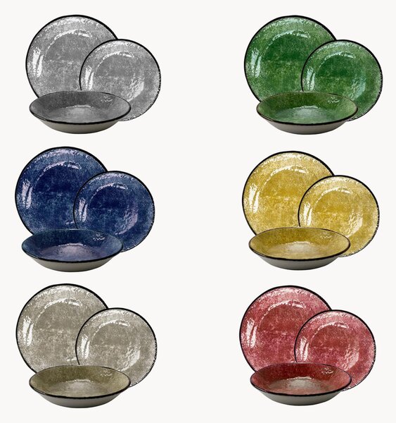 Servizio di piatti in ceramica Preta, 6 persone, set da 18