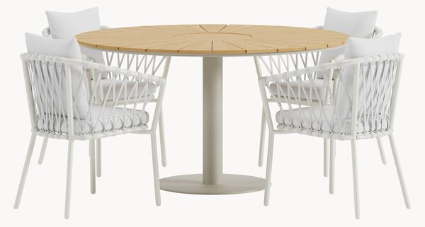 Set da pranzo da giardino in legno di teak Croft 5 pz