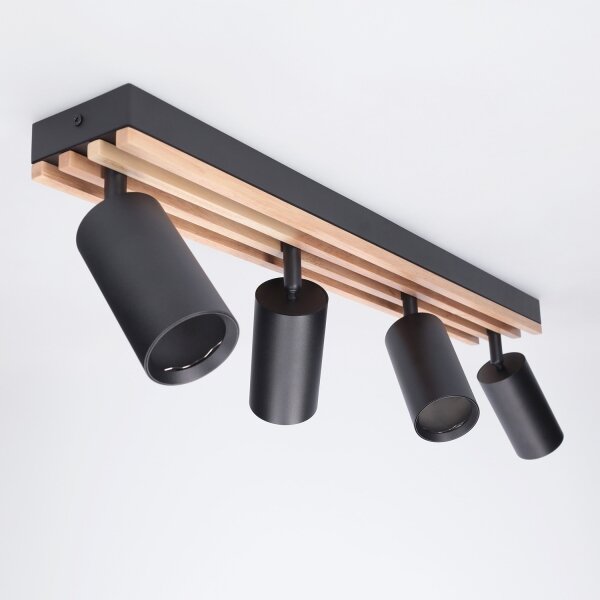 Brilagi - Faretto SELE WOOD ACOUSTIC 4xGU10/30W/230V nero/legno