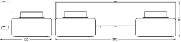 Osram - Applique da bagno a LED ORBIS FLAME 2xLED/5,5W/230V IP44 nero