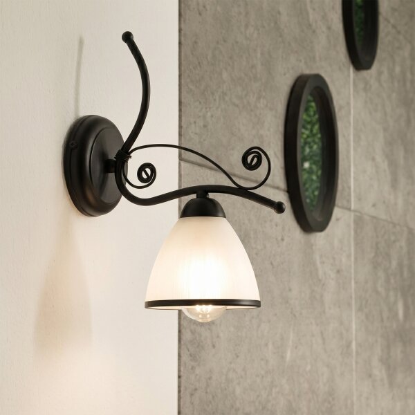 Applique RETRO 1xE27/60W/230V nero/bianco