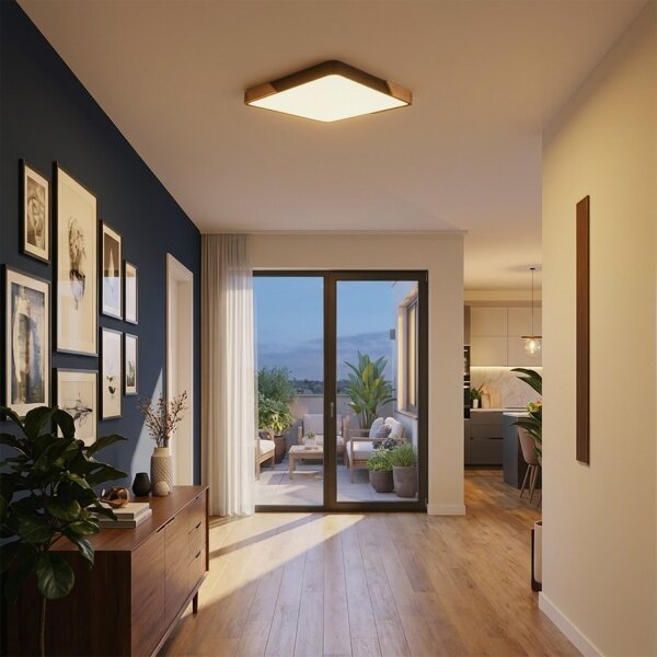 Brilagi - Plafoniera LED dimmerabile PILANA LED/48W/230V rovere/nero 56x56 cm + telecomando