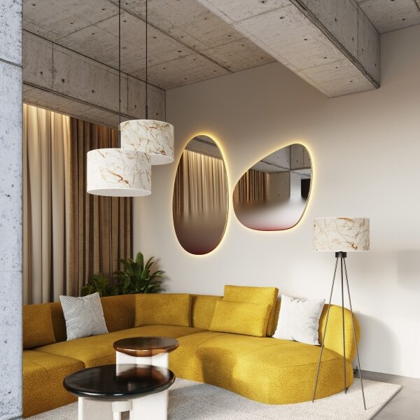 Sollux SL.1854 - Lampada da terra NEVIA 1xE27/15W/230V marmo/beige