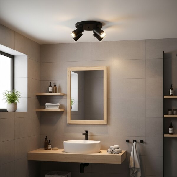 Brilagi - Luce Spot da bagno SELE AQUA 4xGU10/30W/230V IP44 nero
