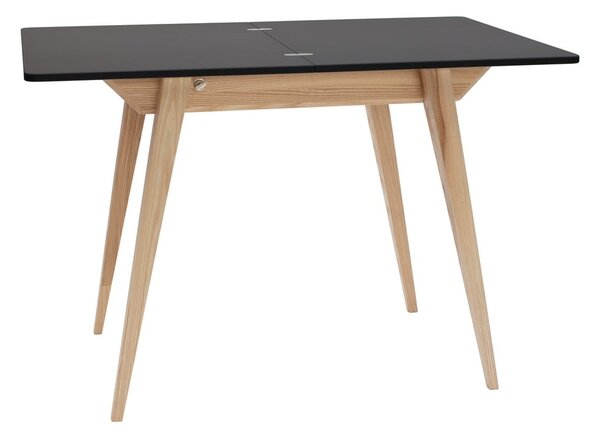 Tavolo da pranzo con piano nero allungabile con estensione 65x90 cm Envelope – Ragaba