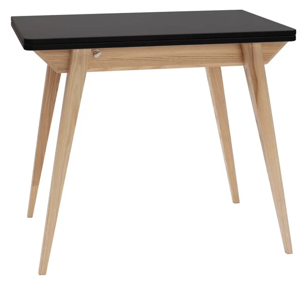 Tavolo da pranzo con piano nero allungabile con estensione 65x90 cm Envelope – Ragaba