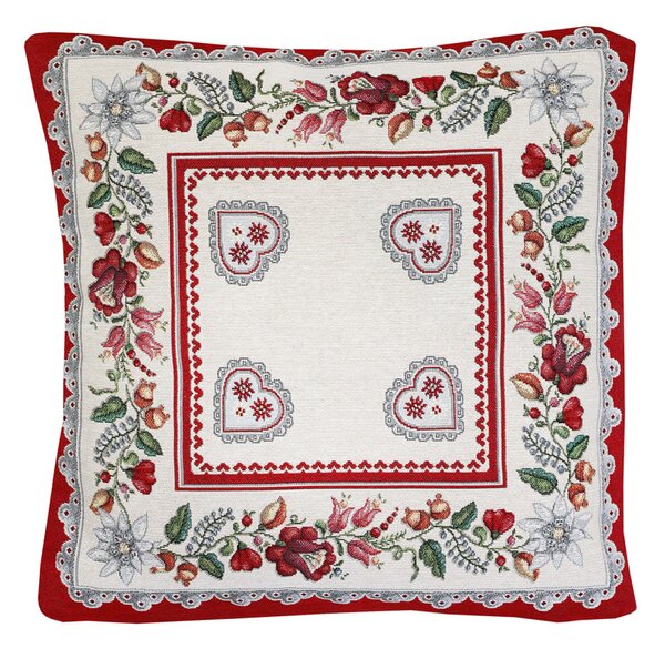 Federa cuscino gobelin Cuori rossi