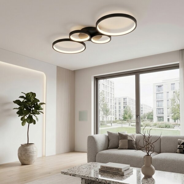 Brilagi - Plafoniera LED dimmerabile RINGO LED/34W/230V nera + telecomando