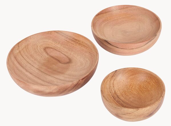 Set di 3 ciotole da portata in legno di acacia Artesà