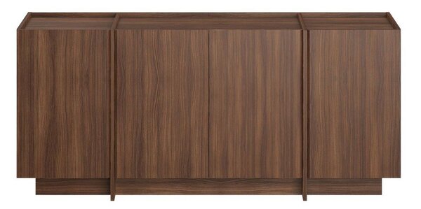 Credenza colore naturale scuro con effetto noce con apertura per cavi 180x80x45 cm Dorma – Kalune Design