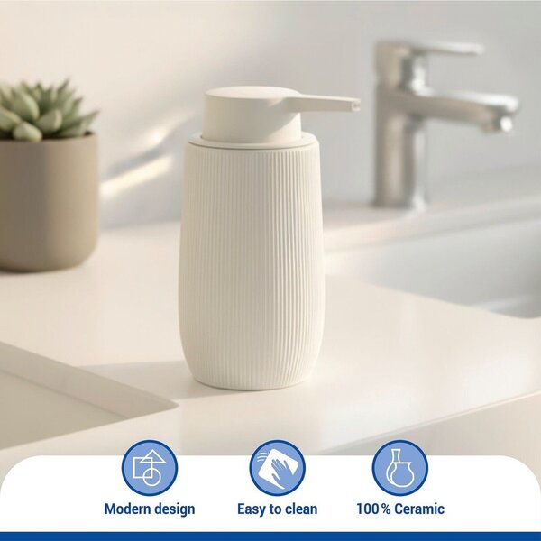 Dispenser per sapone color crema in plastica 400 ml Fablo – Wenko