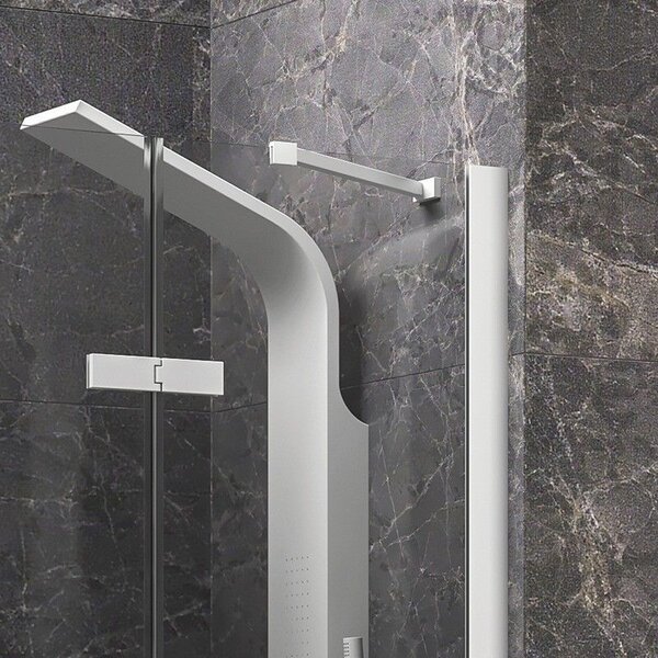 Kamalu porta doccia 90cm battente e fisso colore bianco | kt4000b