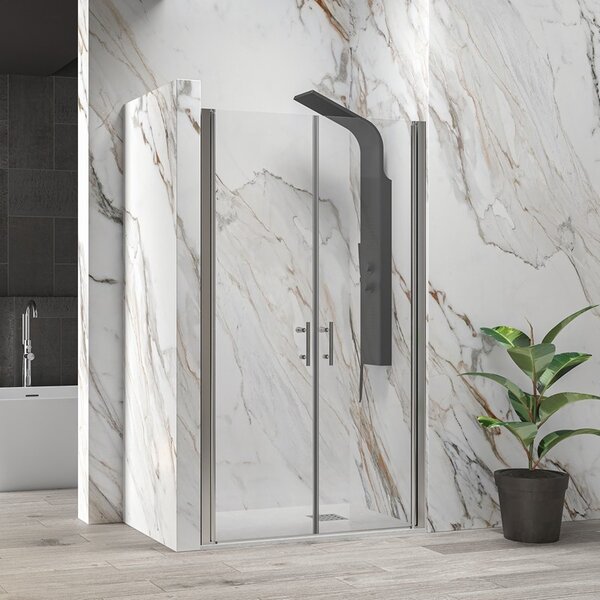 Kamalu doccia nicchia doppio battente 85cm altezza 190 cm | ks2800-saloon