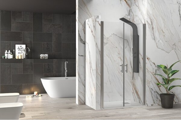Kamalu doccia nicchia doppio battente 85cm altezza 190 cm | ks2800-saloon