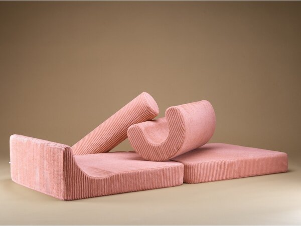 Poltrona per bambini rosa con rivestimento in velluto a coste Flipster – Wigiwama