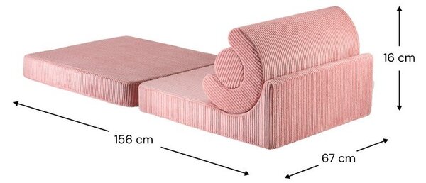 Poltrona per bambini rosa con rivestimento in velluto a coste Flipster – Wigiwama