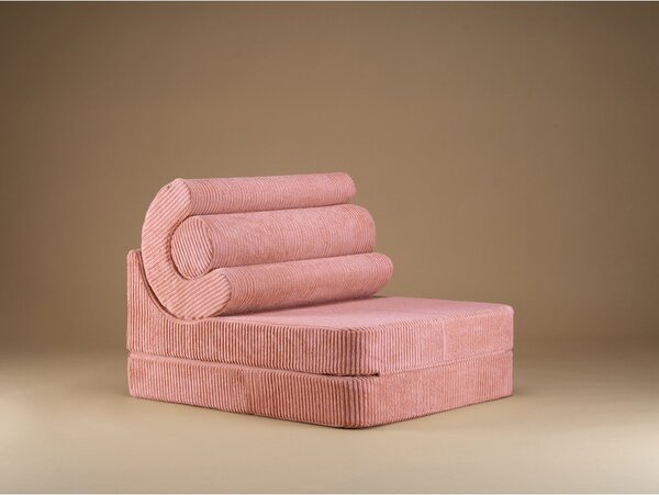Poltrona per bambini rosa con rivestimento in velluto a coste Flipster – Wigiwama