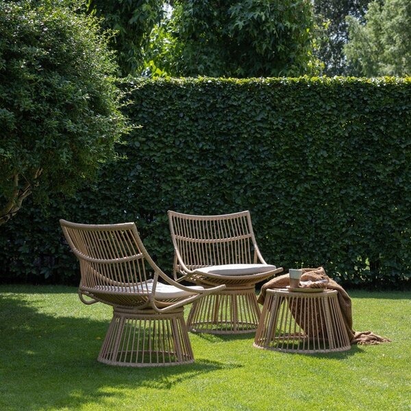 Poltrona da esterno di colore naturale in rattan artificiale Alatna – WOOOD