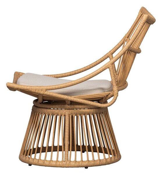 Poltrona da esterno di colore naturale in rattan artificiale Alatna – WOOOD