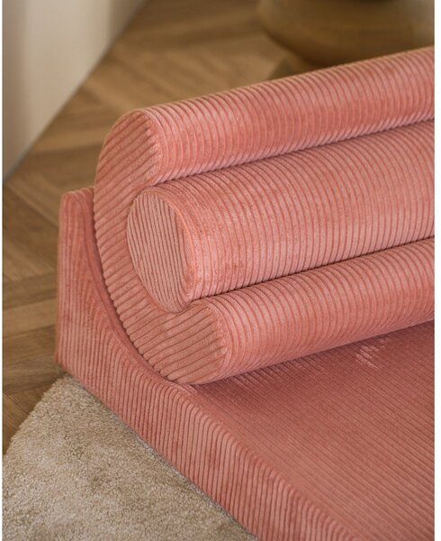 Poltrona per bambini rosa con rivestimento in velluto a coste Flipster – Wigiwama