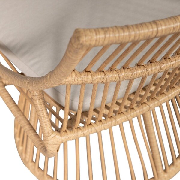 Poltrona da esterno di colore naturale in rattan artificiale Alatna – WOOOD