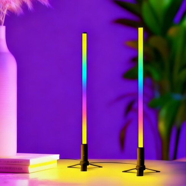 2 Barre Led Gaming da tavolo Smart Bluetooth RGBIC USB con App e telecomando Wisdom