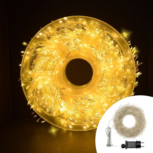 Stringa 45 metri da 3000 Microled filo di rame Bianco Caldo con cavo argento Wisdom