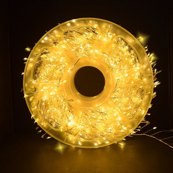 Stringa 45 metri da 3000 Microled filo di rame Bianco Caldo con cavo argento Wisdom