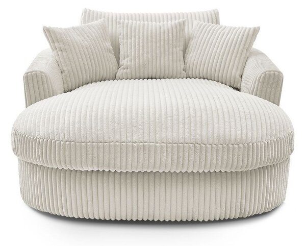 Poltrona beige con rivestimento in velluto a coste Belem – Bobochic Paris