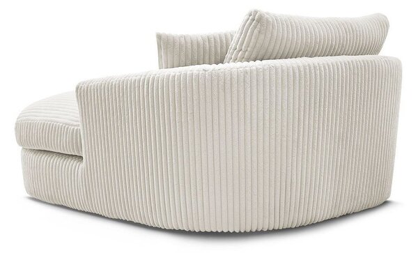 Poltrona beige con rivestimento in velluto a coste Belem – Bobochic Paris