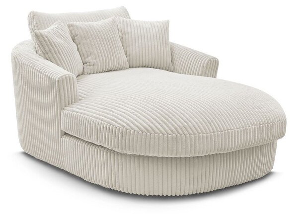 Poltrona beige con rivestimento in velluto a coste Belem – Bobochic Paris