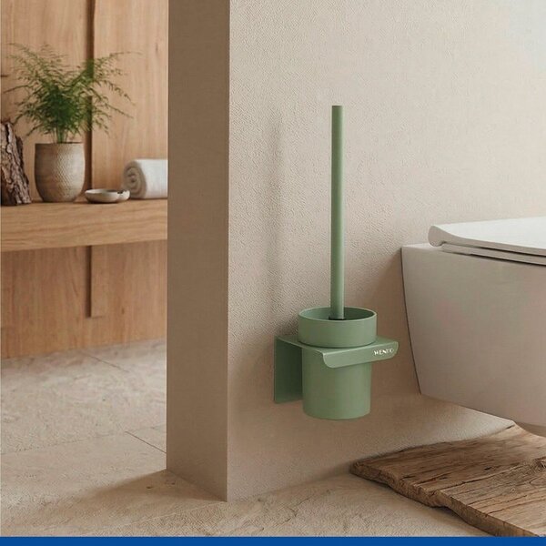 Scopino WC senza foratura verde in plastica con aggancio Turbo-loc Lizan – Wenko