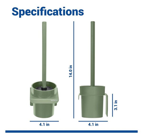 Scopino WC senza foratura verde in plastica con aggancio Turbo-loc Lizan – Wenko
