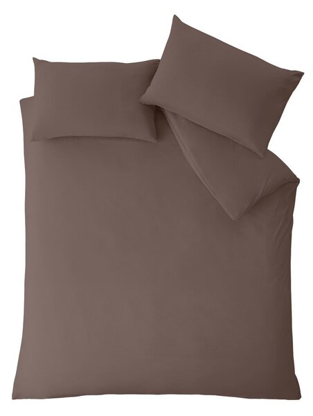 Set copripiumino e federa marrone scuro per letto singolo 135x200 cm So Soft Non Iron – Catherine Lansfield