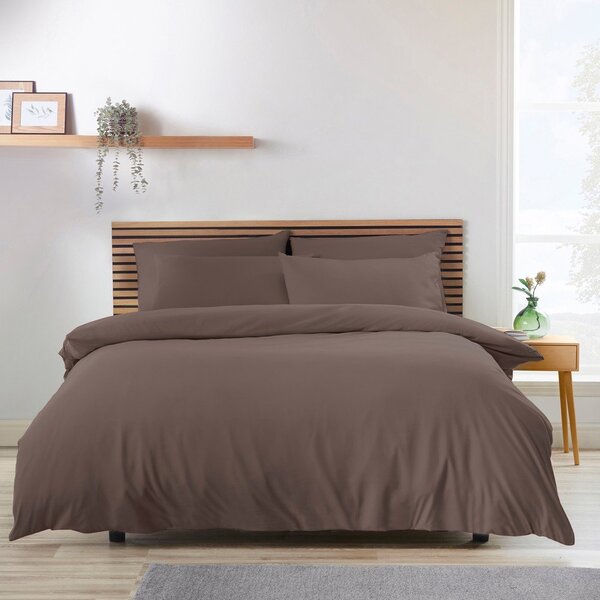Set copripiumino e federa marrone scuro per letto singolo 135x200 cm So Soft Non Iron – Catherine Lansfield