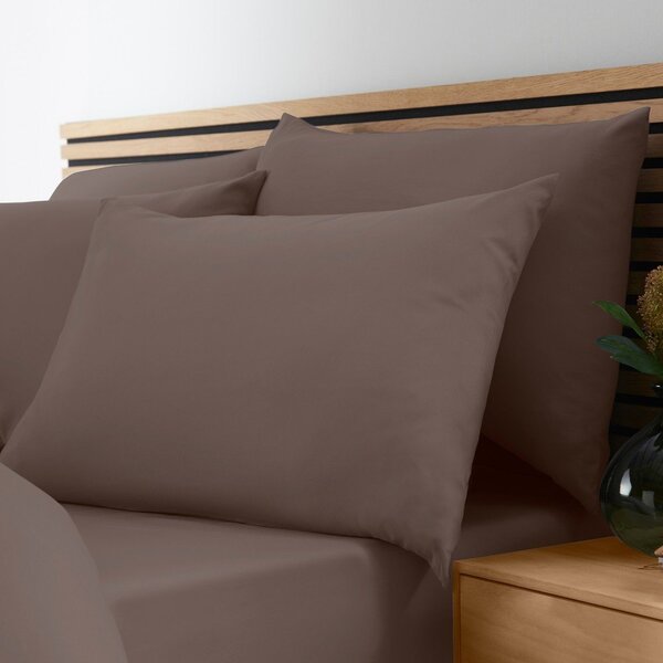 Set copripiumino e federa marrone scuro per letto singolo 135x200 cm So Soft Non Iron – Catherine Lansfield