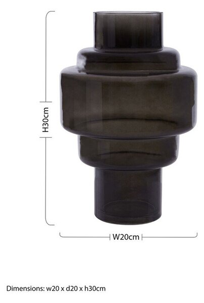 Vaso nero in vetro (altezza totale 30 cm) Cayden – Premier Housewares