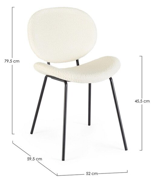 Sedia da pranzo bianca in imbottito Maddie – Yes Everyday