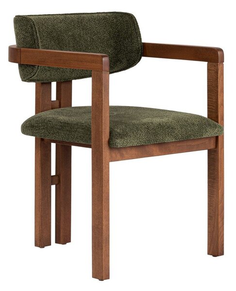 Sedia da pranzo verde scuro con braccioli Toscana – Kalune Design
